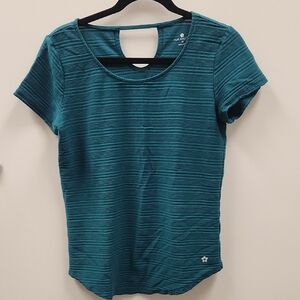 Tuff Athletics Teal Textured Short Sleeve Top - XS
